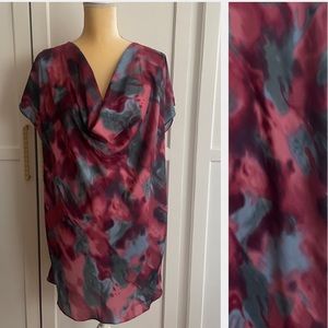 NWT Calvin Klein Jeans Watercolor Pattern Drop Top Blouse Size 1X